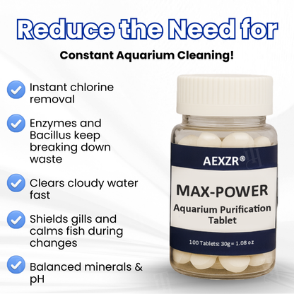 🐟AEXZR® Max-Power Aquarium Purification Tablet – ✨Creates Self-Cleaning Ecosystem✅