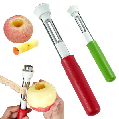 🍎 2-in-1 Fruit Corer & Peeler –⚡ Stainless Steel, Sharp Blade, Non-Slip Grip✨