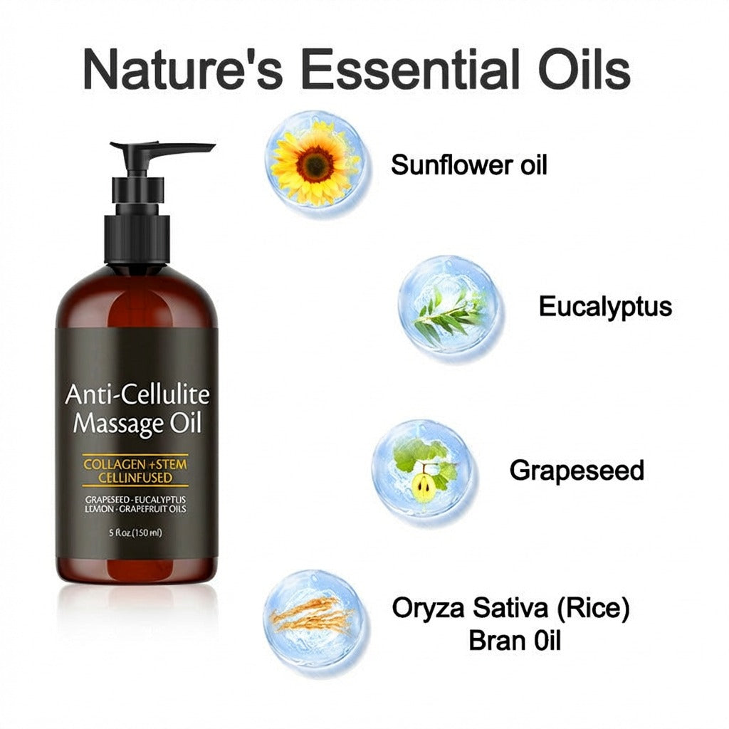 🏆Anti‑Cellulite Massage Oil – 🌿Firm, Smooth & Sculpt Your Skin✨