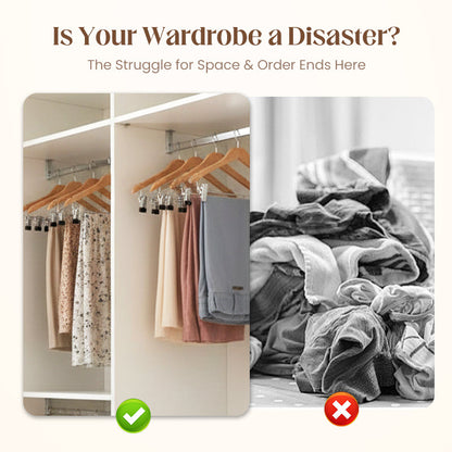 🏆360° Swivel Multi-Hook Wardrobe Organizer — ✨Strong Hold & No-Drill Easy Install✅